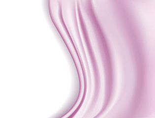 pink silky waves on white background