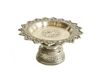 Antique silverware in isolate white background