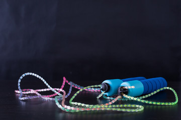 Blue skipping rope