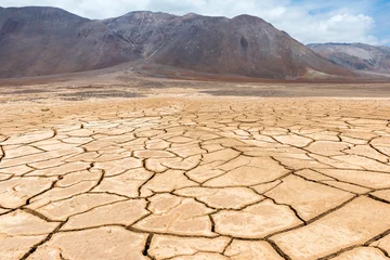 Fotobehang Droge gebarsten aarde, Atacama (Chili) © Noradoa