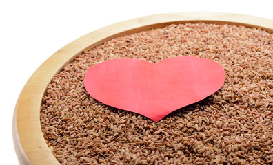 Black rice with heart
