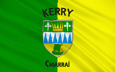 Flag of County Kerry is a county in Ireland