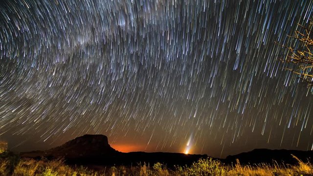 Beautiful full HD 30fps timelapse with trailing stars of the moon and venus followed by the Milky way, seen from Isalo, Madagascar