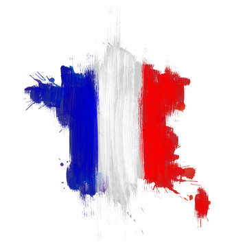 Grunge map of France with French flag