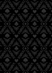 Luxury casino gambling poker background pattern with card symbols