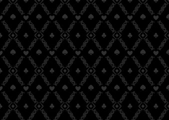 Luxury casino gambling poker background pattern with card symbols