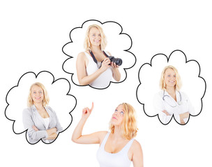 Young woman deciding on a career