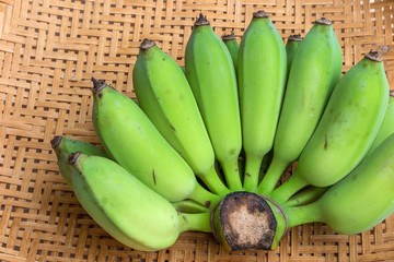 bananas on bamboo basket