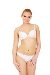 Obraz premium Young sexy woman in white underwear