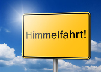 Obraz premium christi himmelfahrt 5 mai vatertag schild