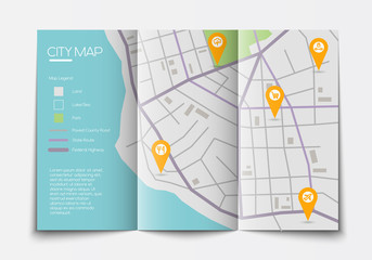 Open paper city map - 107833651