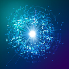 Binary data on a blue background, eps10 vector