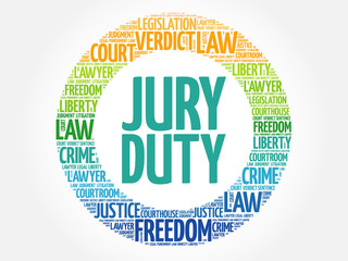 Jury Duty word cloud concept