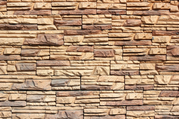 Texture of Rectangle brown stone wall