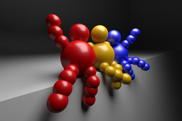 3D abstract multicolored 