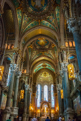 Fototapeta na wymiar Interior of Lyon cathedral, France