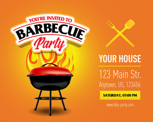 Barbecue party design,  Barbecue invitation. Barbecue logo. BBQ template menu design. Barbecue Food flyer. Barbecue advertisement. Barbecue ad design.