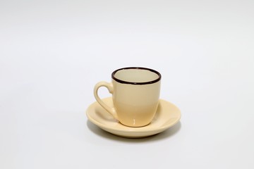 Cup with seucer isolated on white background
