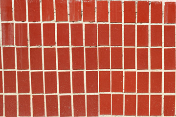 Old red tiles wall