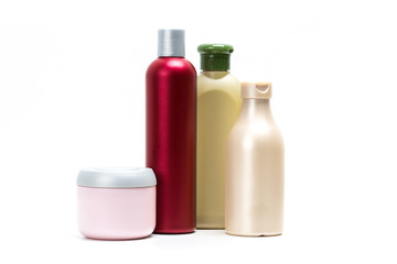 Cosmetic containers isolated on white