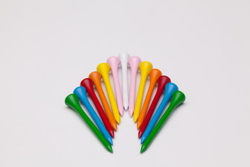 Fototapeta premium Golf tees on the white background
