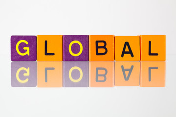 Global - an inscription from children's  blocks