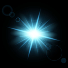 Creative concept Vector set of glow light effect stars bursts with sparkles isolated on black background.