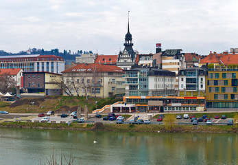 Fototapeta na wymiar City of Maribor on Drava coast