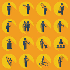 assembly of people silhouettes stick figure