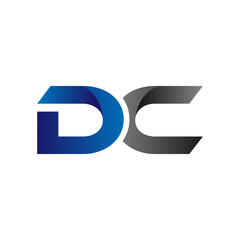 Modern Simple Initial Logo Vector Blue Grey dc