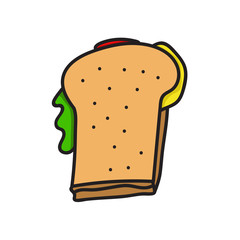 Sandwich,Hand drawn icons