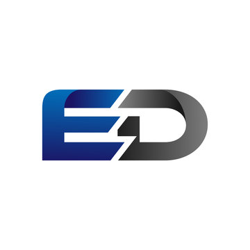 Modern Simple Initial Logo Vector Blue Grey ed