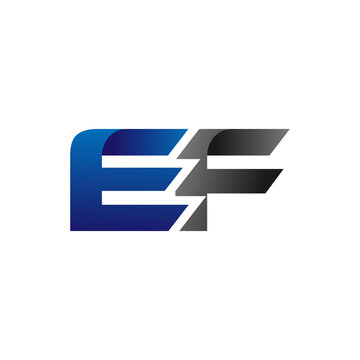 Modern Simple Initial Logo Vector Blue Grey ef 