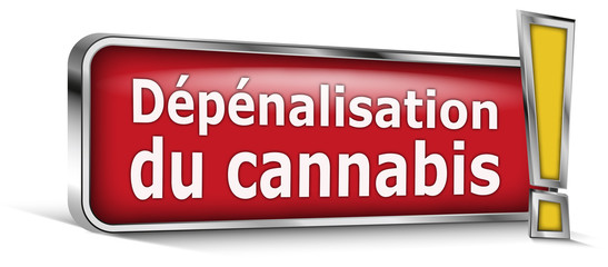 Fototapeta premium Dépénalisation du cannabis sur panneau rouge