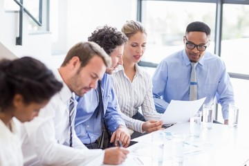 Fototapeta premium Business colleagues discussing a report