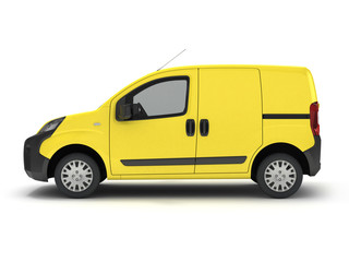 Delivery car isolated on white.3D illustration.