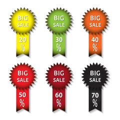 Set of vector big sale icons
