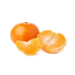 Served tangerine composition isolated over the white background