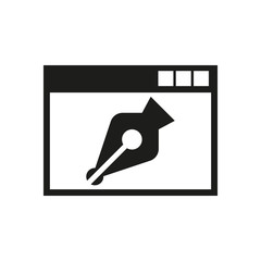 The web design icon. WWW and browser, development, seo symbol. UI. Web. Logo. Sign. Flat design. App.