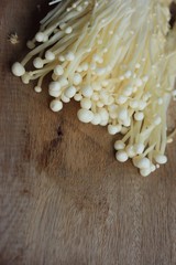 Golden needle mushrooms white
