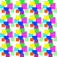 геометрические фигуры разноцветные  квадраты  на белом фоне