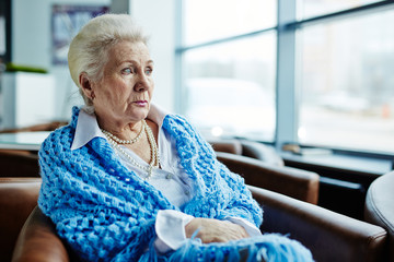 Pensive senior woman