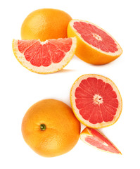 Obraz na płótnie Canvas Served grapefruit composition isolated over the white background