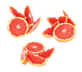 Naklejka na ściany i meble Served grapefruit composition isolated over the white background