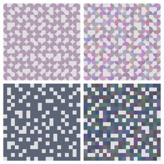 set of abstract patterns - squares and circles.
