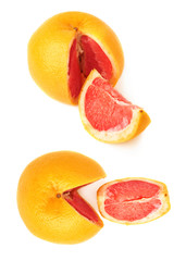 Fresh juicy grapefruit isolated over the white background