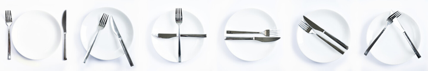 Dining etiquette, forks and knifes signals