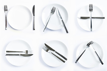 Dining etiquette, forks and knifes signals