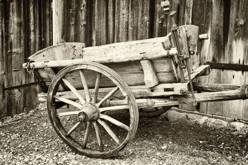 Plakat old hay cart