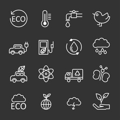 thin line ecology energy icon set 2, vector eps10